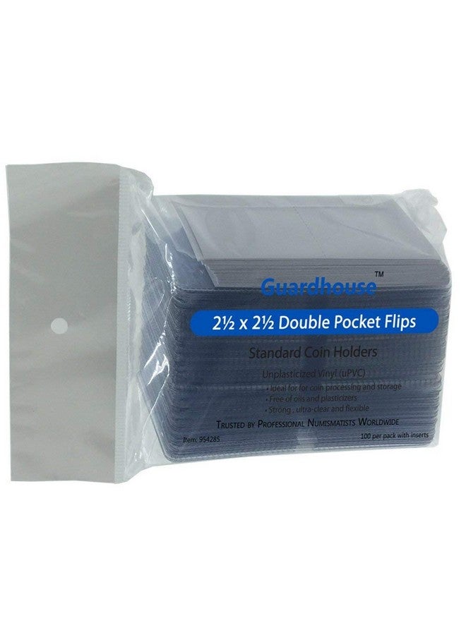 Guardhouse 2.5 x 2.5 Double-Pocket Unplasticized Coin Flips Pack of 100 with Inserts - Image 1