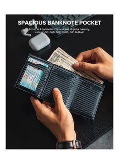 Generic Credit Card Holder RFID Blocking Genuine Leather Pop Up Anti Theft Card Wallet with Banknote Compartment, ID Window, Coin Pocket and Magnetic Closure for Men Gifts  - Image 3