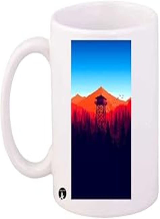 RYN Mountain Mug White Orange Red Standard Size