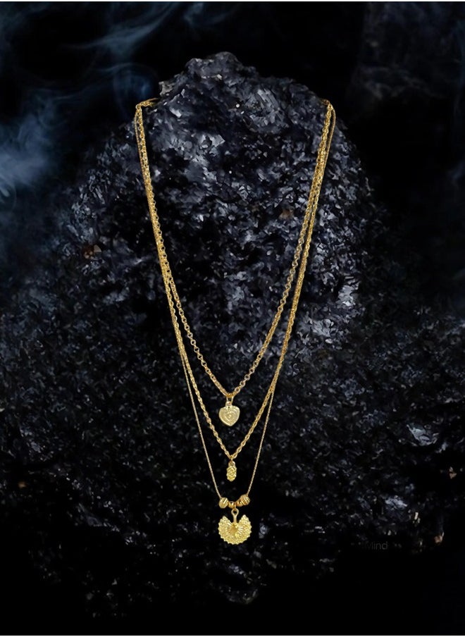 Just Peachy Just Peachy Gold-Plated Layered Chain Necklace – Elegant Multi-Layered Design, Lightweight & Comfortable, Durable Hypoallergenic Jewelry for Women, Perfect for Casual & Formal Wear  - Image 3