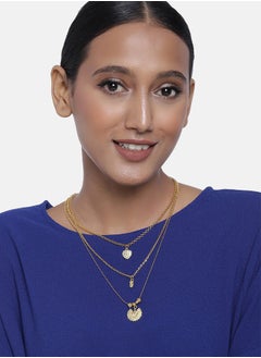 Just Peachy Just Peachy Gold-Plated Layered Chain Necklace – Elegant Multi-Layered Design, Lightweight & Comfortable, Durable Hypoallergenic Jewelry for Women, Perfect for Casual & Formal Wear  - Image 2