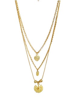 Just Peachy Just Peachy Gold-Plated Layered Chain Necklace – Elegant Multi-Layered Design, Lightweight & Comfortable, Durable Hypoallergenic Jewelry for Women, Perfect for Casual & Formal Wear  - Image 1