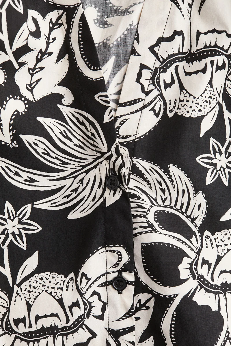 H&M Balloon-sleeved poplin blouse