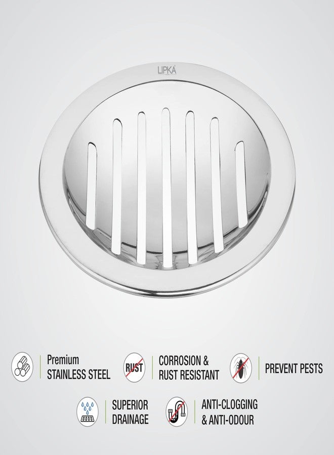 LIPKA Pack of 4 Classic Jali Round Floor Drain|Premium Stainless Steel|5 Inches - Image 4