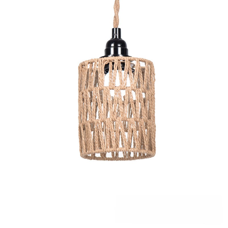 Paper Rope Chandelier Lampshade Hand-woven New Chinese Homestay Restaurant Hotpot Restaurant Cafe Creative Lamps Decoration(XH23-396 with European standard light line 4.5 meters) - Image 4