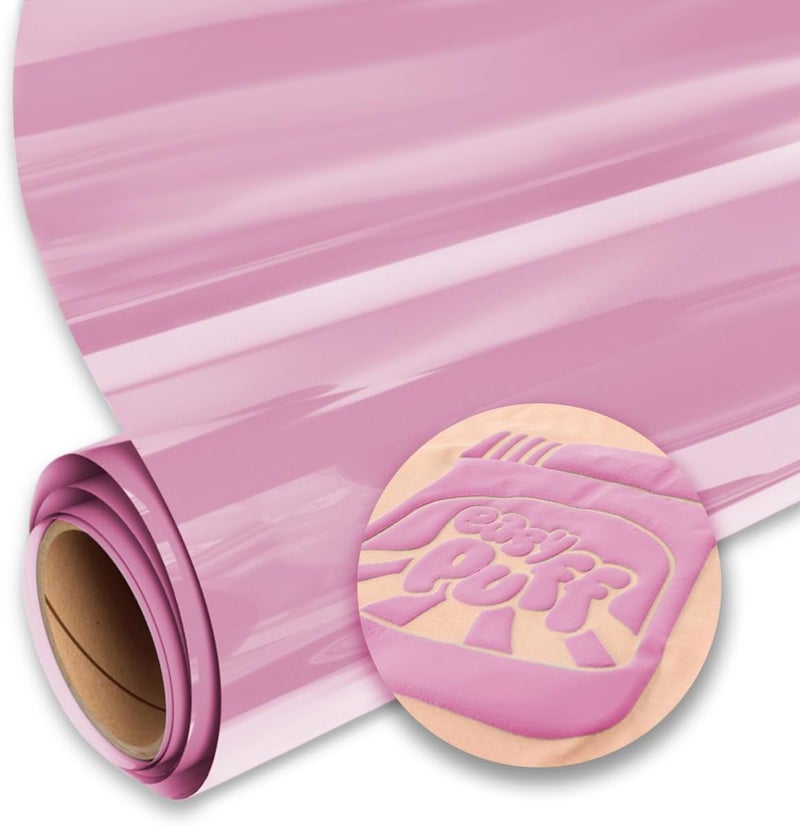 SISER Easy Puff HTV 12x1yd  3D Puffy Heat Transfer Vinyl Pink - Image 1