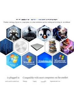 ماركة غير محددة محرك أقراص DVD ضوئي USB3.0 خارجي BD-RE 3D Blu-Ray Reader لنظام التشغيل Windows / MAC OS (مشغل Blu-ray)  - Image 3