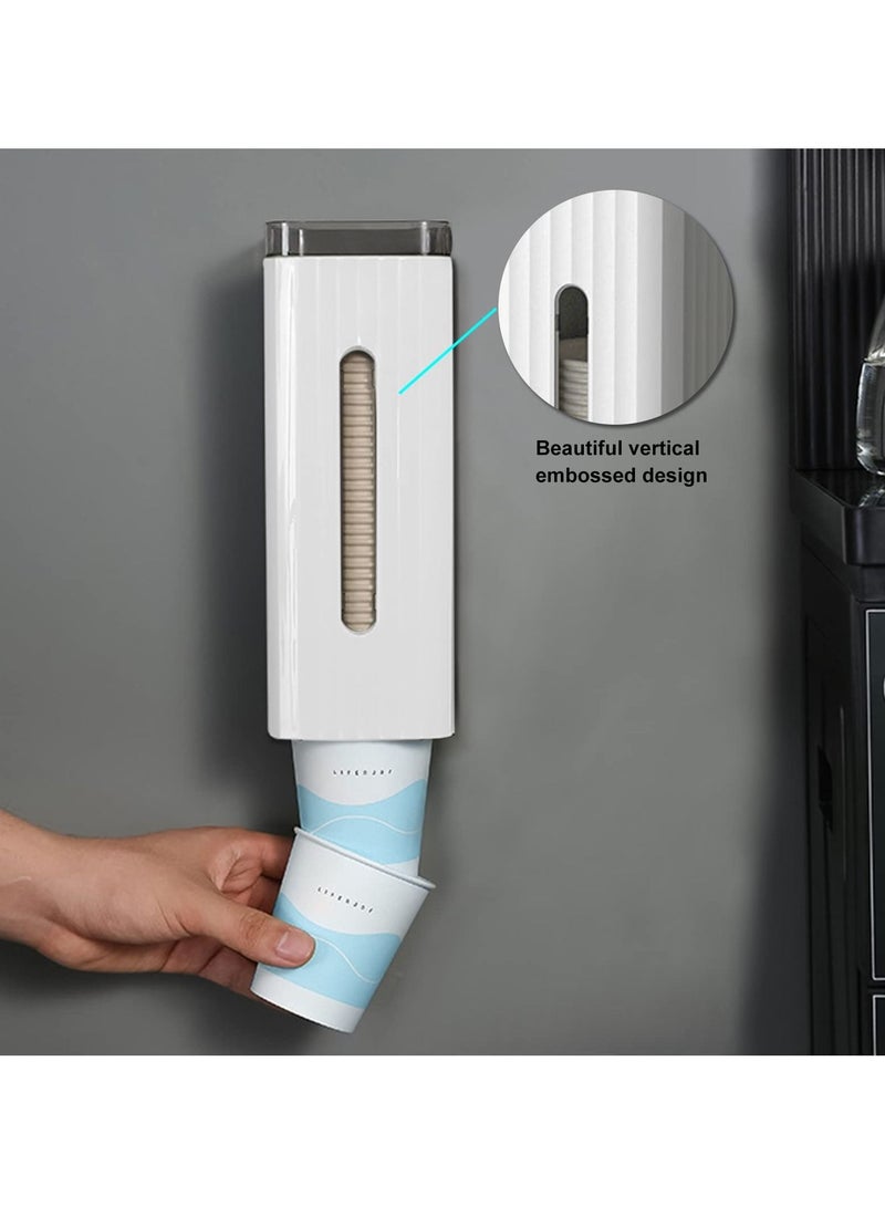 KASTWAVE حامل أكواب  لتوزيع الأكواب على الحائط لحوض المضمضة لحمل أكواب بحجم 4 أونص إلى 6 أونص أكواب قابلة للتصرف صغيرة نظام سحب لتوزيع أكواب ماء بار حوض المضمضة للمنزل المستشفى المكتب الصالة الرياضية - Image 3