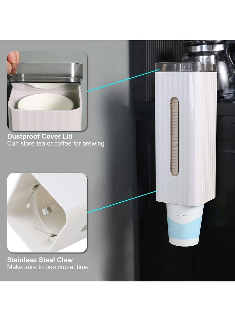 KASTWAVE حامل أكواب  لتوزيع الأكواب على الحائط لحوض المضمضة لحمل أكواب بحجم 4 أونص إلى 6 أونص أكواب قابلة للتصرف صغيرة نظام سحب لتوزيع أكواب ماء بار حوض المضمضة للمنزل المستشفى المكتب الصالة الرياضية - Image 2