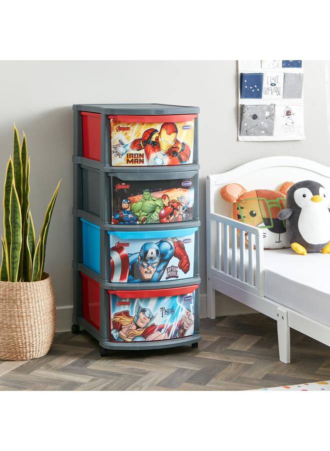 MARVEL Avengers 4 Drawers Multipurpose Storage Cabinet With Wheels 52X42X96 Cm - Image 1