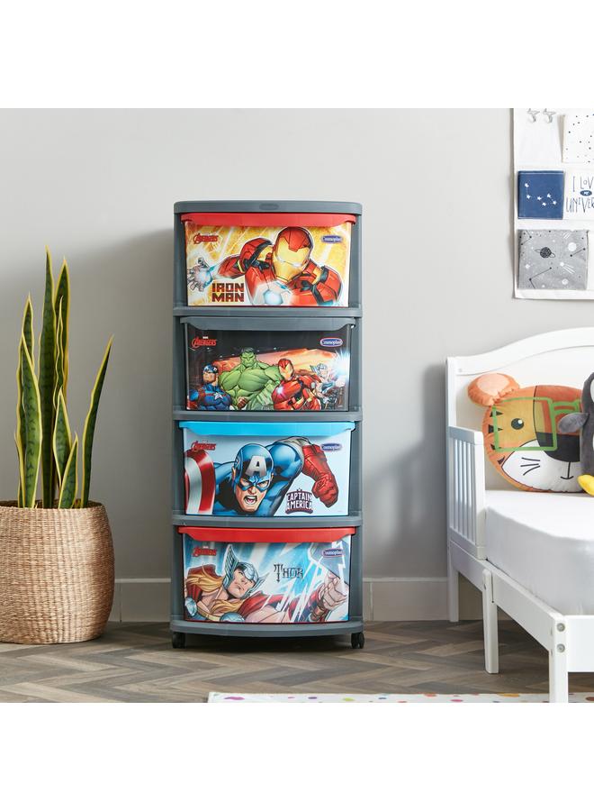MARVEL Avengers 4 Drawers Multipurpose Storage Cabinet With Wheels 52X42X96 Cm - Image 2