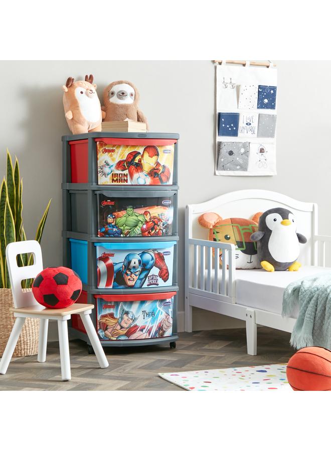 MARVEL Avengers 4 Drawers Multipurpose Storage Cabinet With Wheels 52X42X96 Cm - Image 5