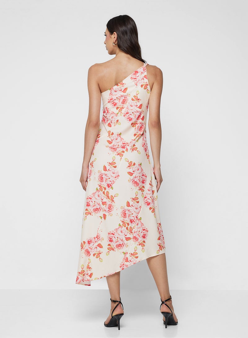 ايلا فستان كتف واحد بطبعة زهور - Image 2