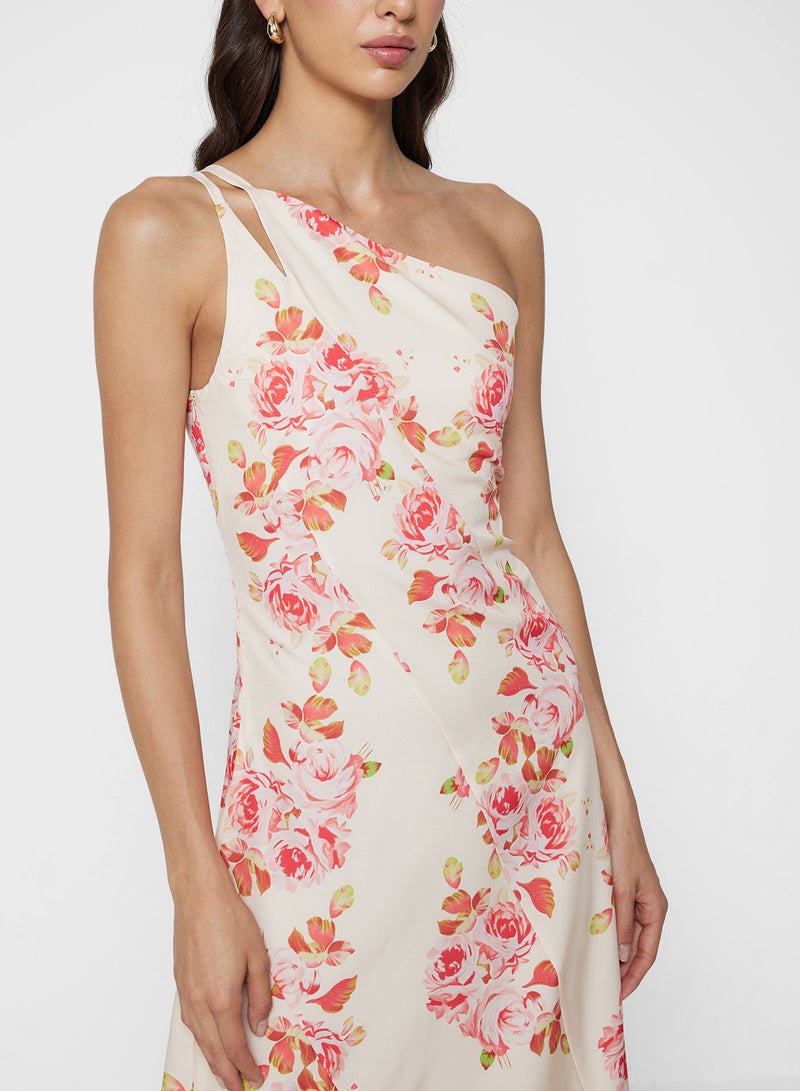 ايلا فستان كتف واحد بطبعة زهور - Image 3