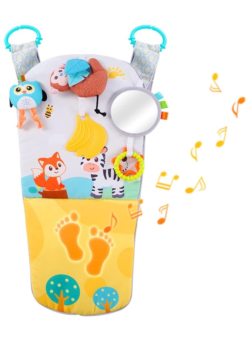 Infant Car Seat Toy, Car Baby Activity Center, Adjustable Travel Rear Facing Car Seat Toys, Developmental Toys for Babies Carseat, with Teethers, Music, Squeaker, Toys for 6 to 12 Months - Image 1
