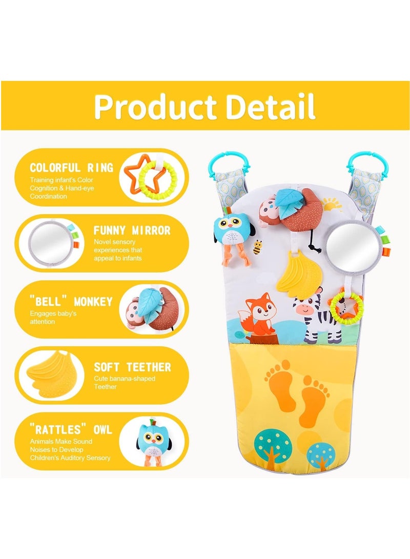 Infant Car Seat Toy, Car Baby Activity Center, Adjustable Travel Rear Facing Car Seat Toys, Developmental Toys for Babies Carseat, with Teethers, Music, Squeaker, Toys for 6 to 12 Months - Image 4