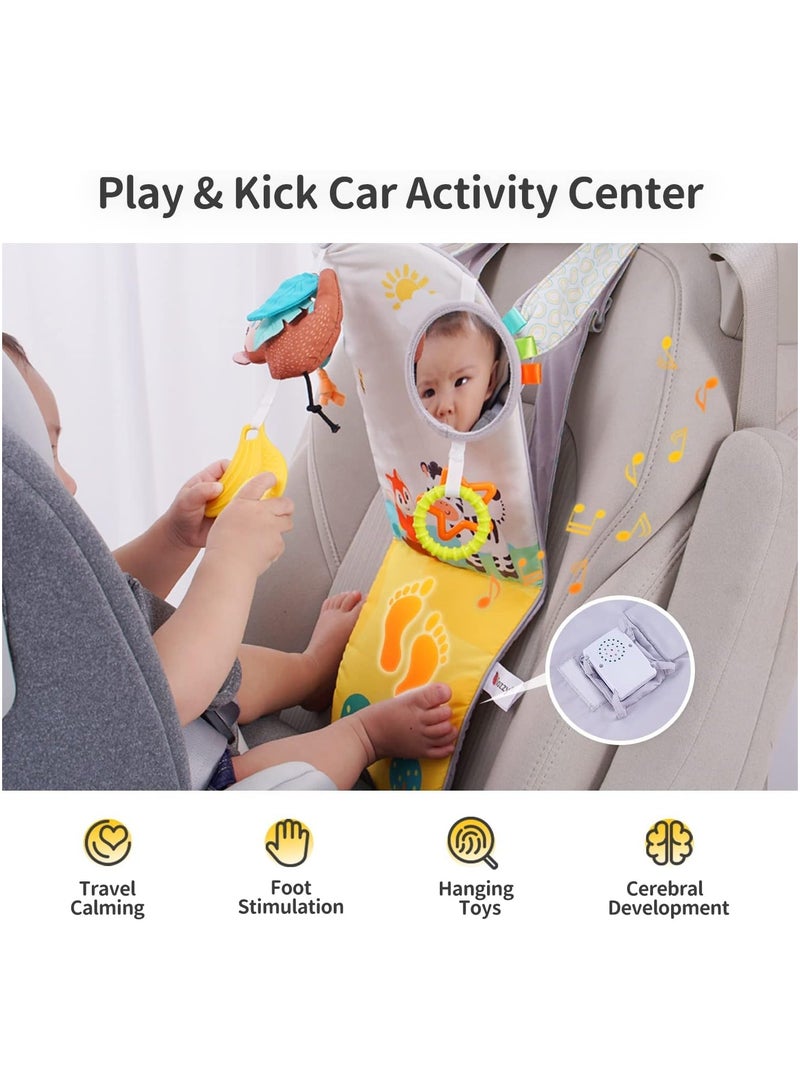 Infant Car Seat Toy, Car Baby Activity Center, Adjustable Travel Rear Facing Car Seat Toys, Developmental Toys for Babies Carseat, with Teethers, Music, Squeaker, Toys for 6 to 12 Months - Image 3