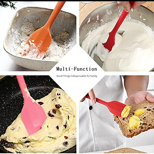 COLOGO 8 Pieces Silicone Spatulas,8.5 inch Non-stick Spatulas with Stainless Steel Core,Heat Resistant-500℉, One Piece Design,Food Grade Silicone, Dishwasher Safe, for Mixing,Cooking,Baking (8.5 inch) - Image 2