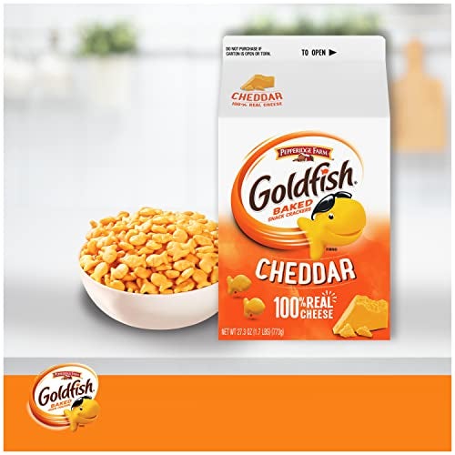 Goldfish Cheddar Cheese Crackers, 27.3 oz Carton - Image 3