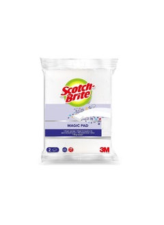 Scotch Brite Scotch-Brite Easy Erasing Pad  2 units pack   Magic Sponge   Magic Eraser   Magic Pad   Easily removes stains and marks   Erase away scuff marks and smudges   Walls   Doors   Windows   Floors  - Image 1