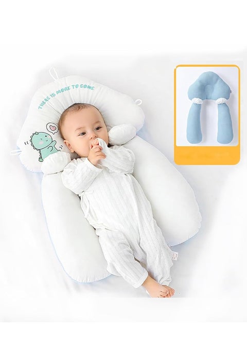 Baby head shaping pillow, anti-fright pillow, suitable for children's sleep accessories, pillowcase made of breathable pure cotton, can correct head deviation, portable machine washable bedding