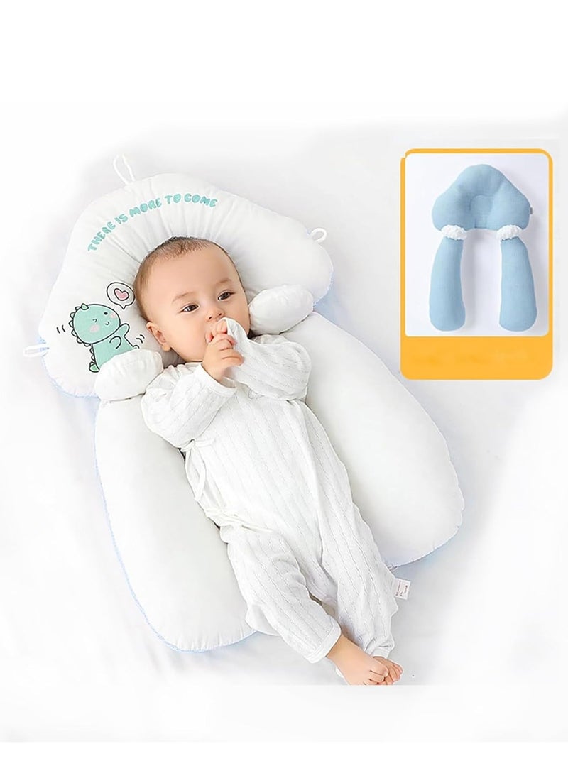 Baby head shaping pillow, anti-fright pillow, suitable for children's sleep accessories, pillowcase made of breathable pure cotton, can correct head deviation, portable machine washable bedding
