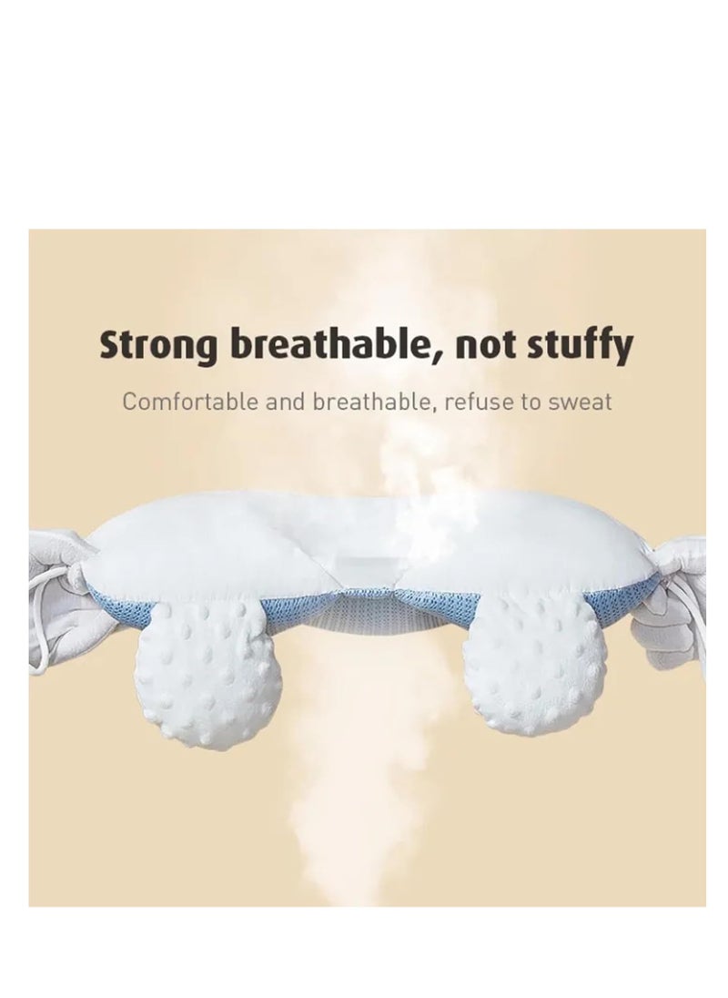 Baby head shaping pillow, anti-fright pillow, suitable for children's sleep accessories, pillowcase made of breathable pure cotton, can correct head deviation, portable machine washable bedding