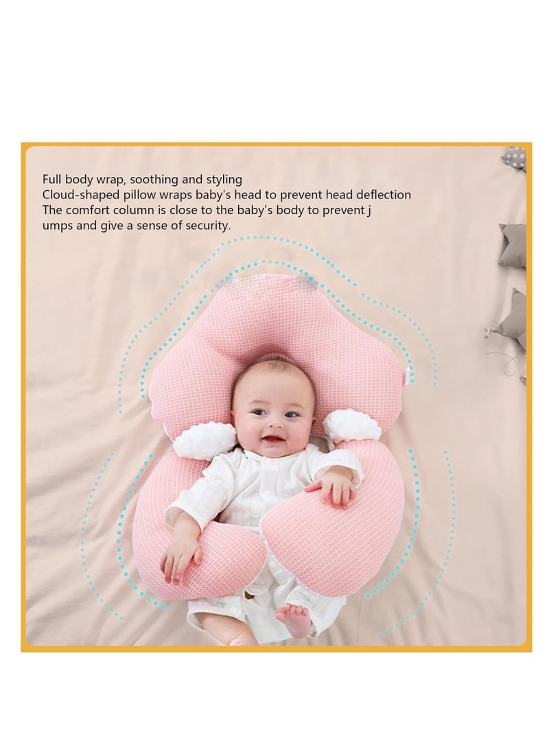 Baby head shaping pillow, anti-fright pillow, suitable for children's sleep accessories, pillowcase made of breathable pure cotton, can correct head deviation, portable machine washable bedding