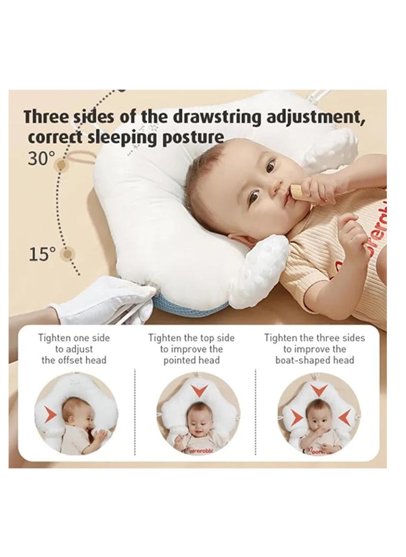 Baby head shaping pillow, anti-fright pillow, suitable for children's sleep accessories, pillowcase made of breathable pure cotton, can correct head deviation, portable machine washable bedding