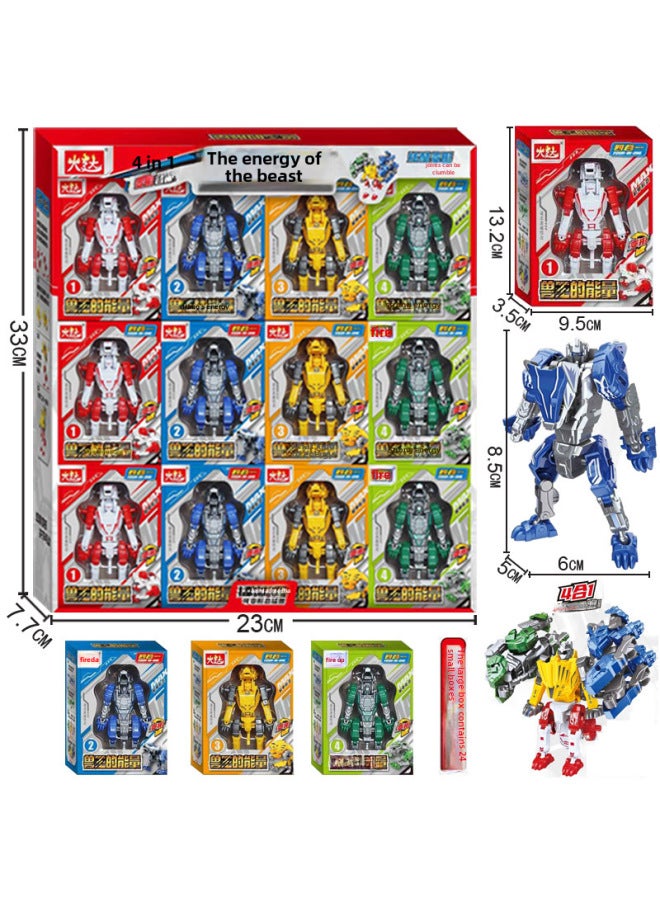 Boy Car Deformation Toy Car Deformation Robot Play House Children's King Kong Toy Training Institution Gift-Color:54040 Pats 24 Small Boxes 1 Large Box (small Box Price)  HD1688-80 - Image 1