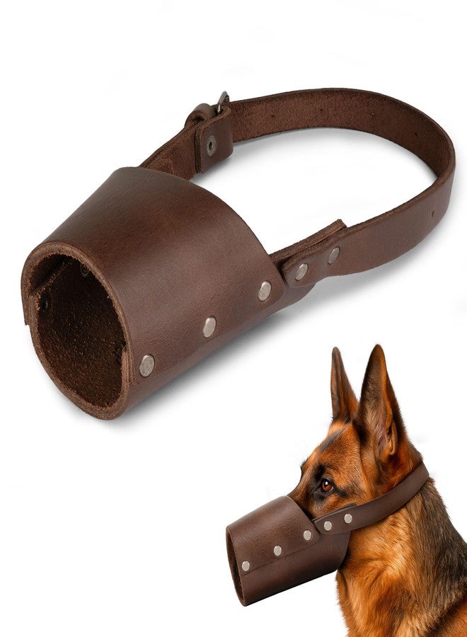 Hide & Drink, Leather Dog Muzzle Guard, Secure, Prevents Biting Chewing, Pitbull German Shephard & Any Breeds, Small Medium Large, Handmade (Large) - Image 1