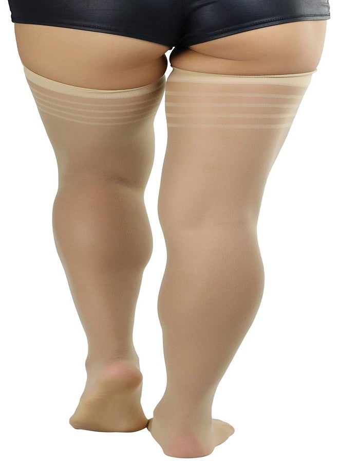 ToBeInStyle Womens Pack of 6 Top Band Thigh High Stockings - Nude - One Size - Image 2