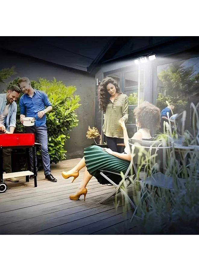 قطعتان من أضواء الشمسية الخارجية بثلاثية الرؤوس مع حساس حركة 74 لمبة LED وزاوية إضاءة واسعة 270 درجة وأنماط إضاءة متعددة - Image 5