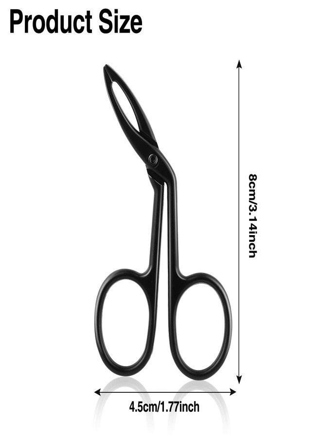 Haikole Tweezers for Women Facial hair 3 Pieces Eyebrow Tweezers,Scissor Tweezer for Remover Facial Hair Eyebrows Care Wig Plucking,Scissor Handle Tweezer Scissors (Curved) - Image 2