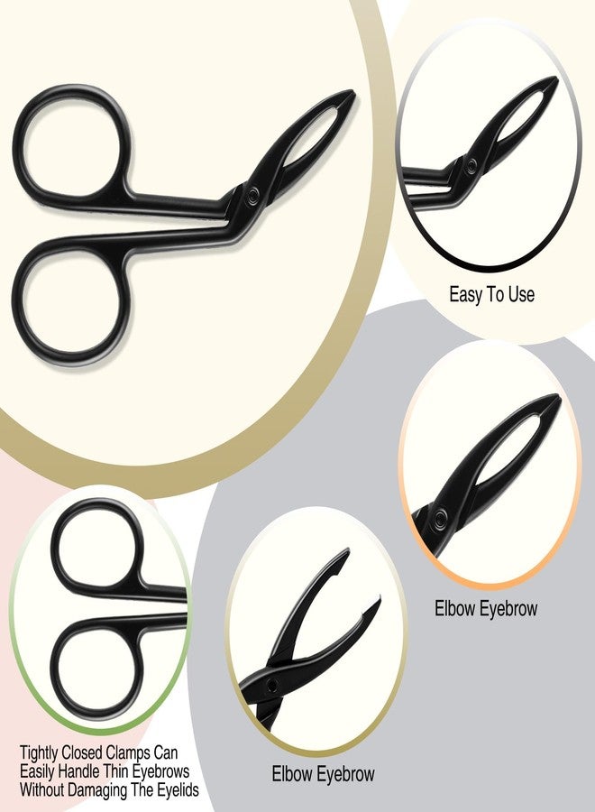 Haikole Tweezers for Women Facial hair 3 Pieces Eyebrow Tweezers,Scissor Tweezer for Remover Facial Hair Eyebrows Care Wig Plucking,Scissor Handle Tweezer Scissors (Curved) - Image 3