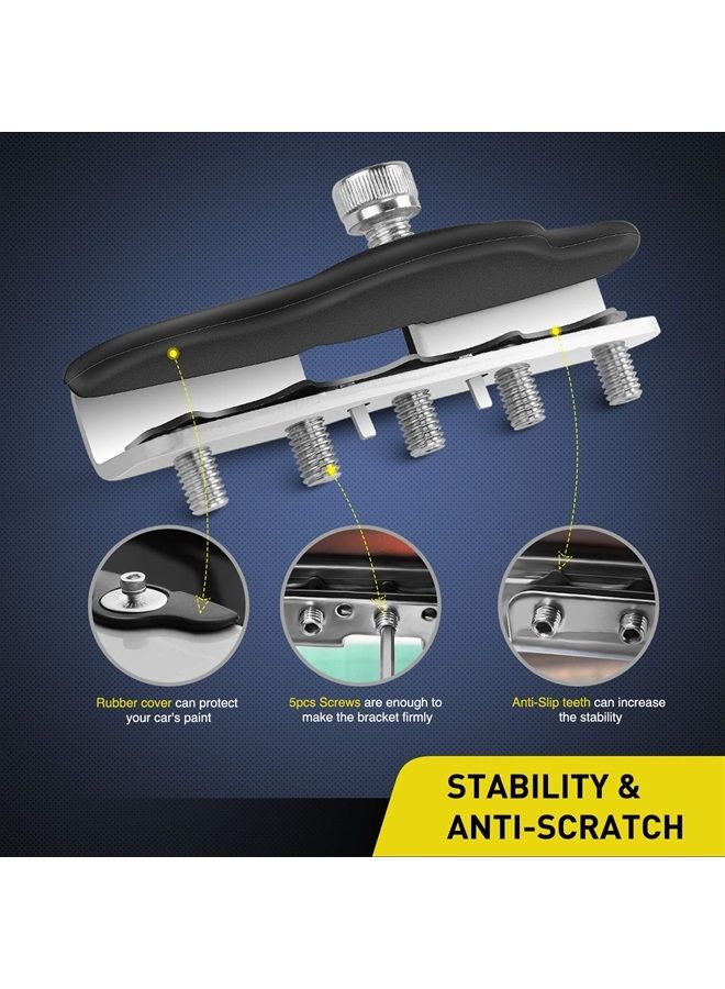 Nilight 90025B حوامل مصابيح LED بار 2 قطعة عالمية لمصابيح العمل LED على غطاء المحرك، حوامل مثبتة لمصابيح LED للسيارات والشاحنات والطرق الوعرة، لا حاجة للحفر، ضمان لمدة 2 سنوات، أسود - Image 4