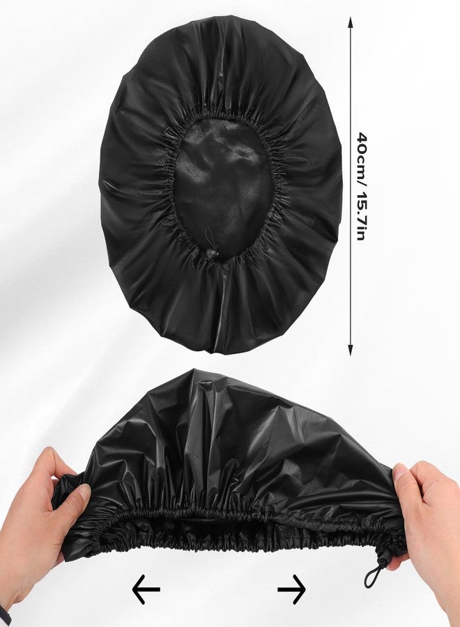 Pengxiaomei 2 Pcs Extra Large Shower Cap, Reusable Waterproof Satin Lining Shower Caps for Women Long Hair Braids - Image 2