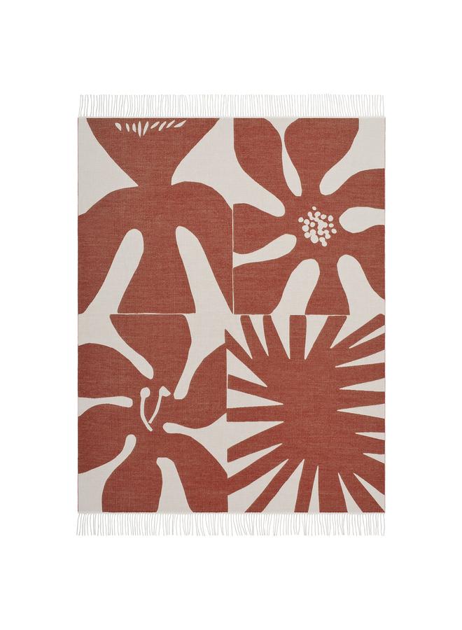 Zaboon Throw, Orange/Floral Pattern, 130X170 Cm - Image 4