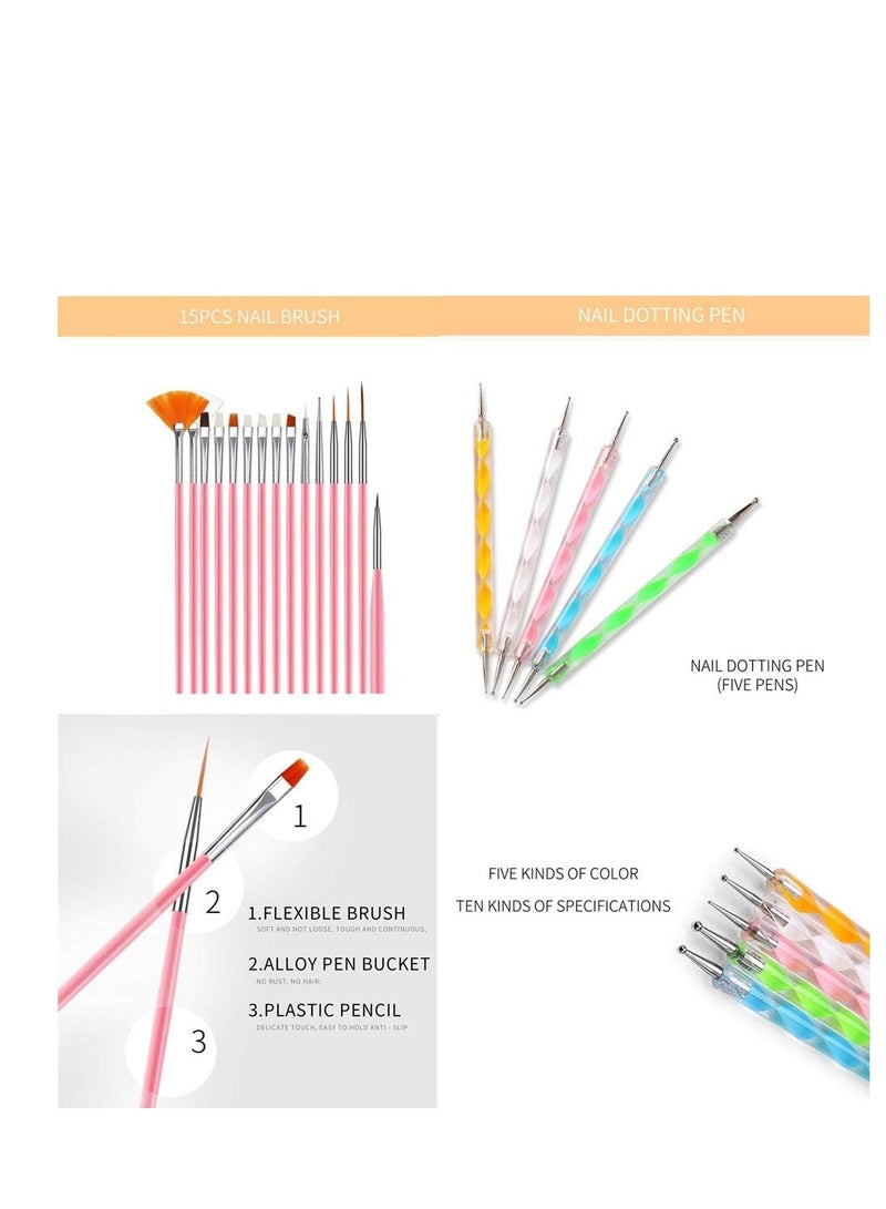 Professional nail art set includes nail drill, nail dryer, manicure and nail decoration tools. - Image 5