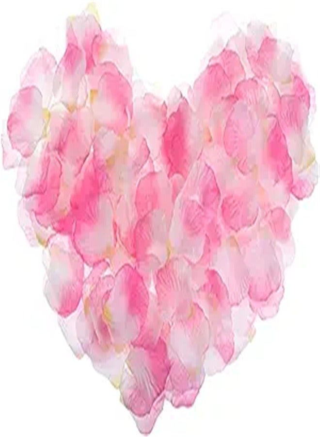 Goolsky Silk Artificial Flower Petals, Pink, White, Yellow Wedding Faux Flowers 2 Inch x 2 Inch for Wedding Centerpieces, Party Decoration Pack of 2000 - Image 1