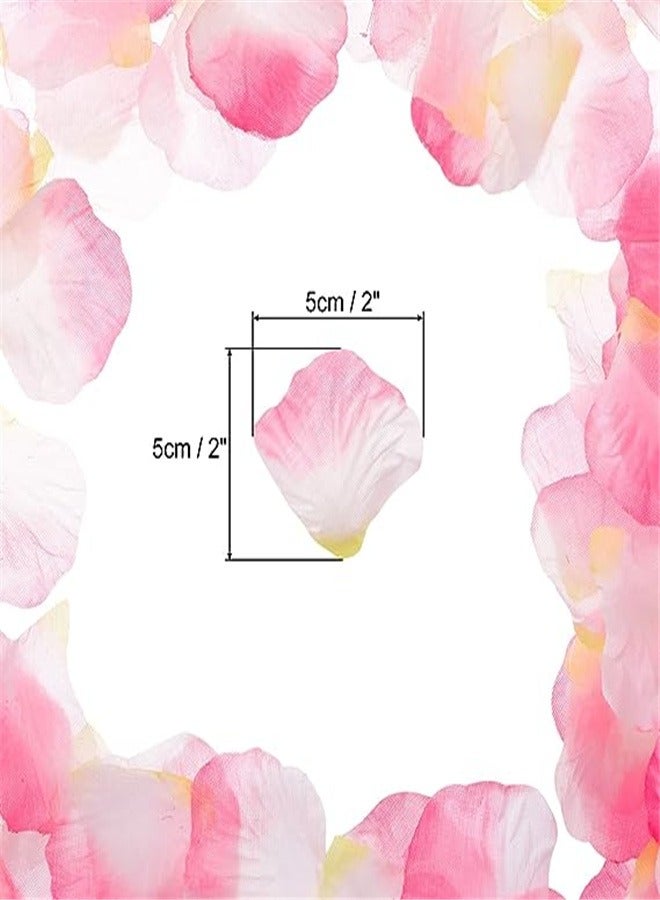 Goolsky Silk Artificial Flower Petals, Pink, White, Yellow Wedding Faux Flowers 2 Inch x 2 Inch for Wedding Centerpieces, Party Decoration Pack of 2000 - Image 2