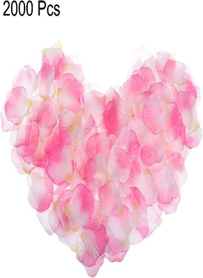 Goolsky Silk Artificial Flower Petals, Pink, White, Yellow Wedding Faux Flowers 2 Inch x 2 Inch for Wedding Centerpieces, Party Decoration Pack of 2000 - Image 3