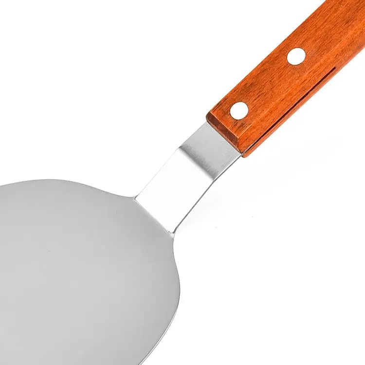 VENTRICE Heavy-Duty Stainless Steel Griddle Spatula with Wooden Handle – Wide Turner for BBQ, Grill, Teppanyaki, and Kitchen Use – Commercial Grade - Image 3