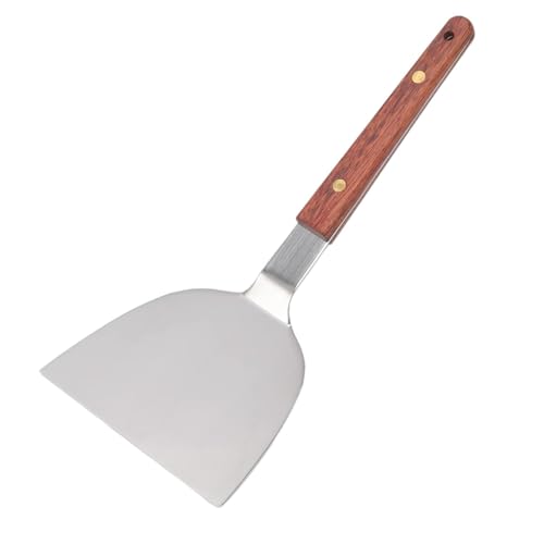 VENTRICE Heavy-Duty Stainless Steel Griddle Spatula with Wooden Handle – Wide Turner for BBQ, Grill, Teppanyaki, and Kitchen Use – Commercial Grade - Image 5