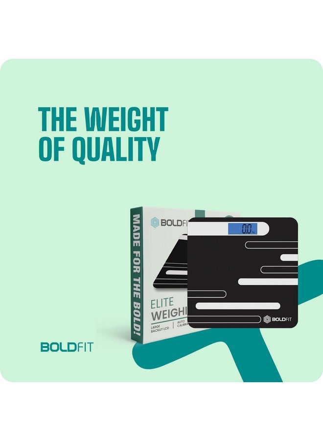 بولد فيت جهاز قياس الوزن Boldfit لقياس وزن الجسم، ميزان حمام رقمي لقياس وزن الجسم البشري، ميزان سميك للغاية مع شاشة LCD، ضمان 36 شهرًا، أسود، أقصى وزن 180 كجم - Image 3