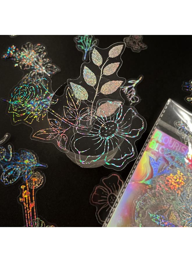 الأزرق جي دبليو 100 ملصق ليزر شفاف لفتح ملصقات الشاي PET الإبداعية DIY ريترو كيس ملصق ليزر - Image 5