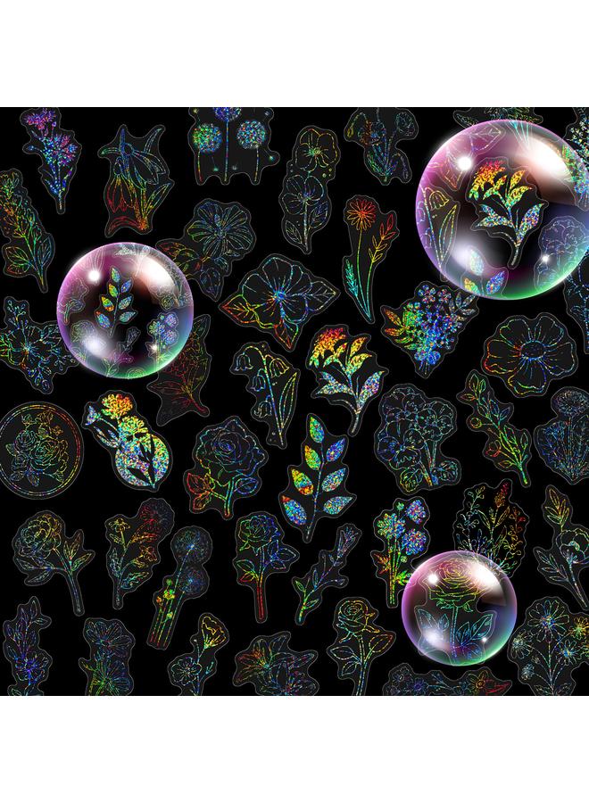 الأزرق جي دبليو 100 ملصق ليزر شفاف لفتح ملصقات الشاي PET الإبداعية DIY ريترو كيس ملصق ليزر - Image 2