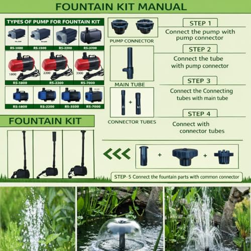DESPACITO Water Fountain Nozzle kit for Home Decoration, Outdoor, Sprinkler Fountain kit Extension for Garden and Pond Submersible Water Pump (Large) - Image 4