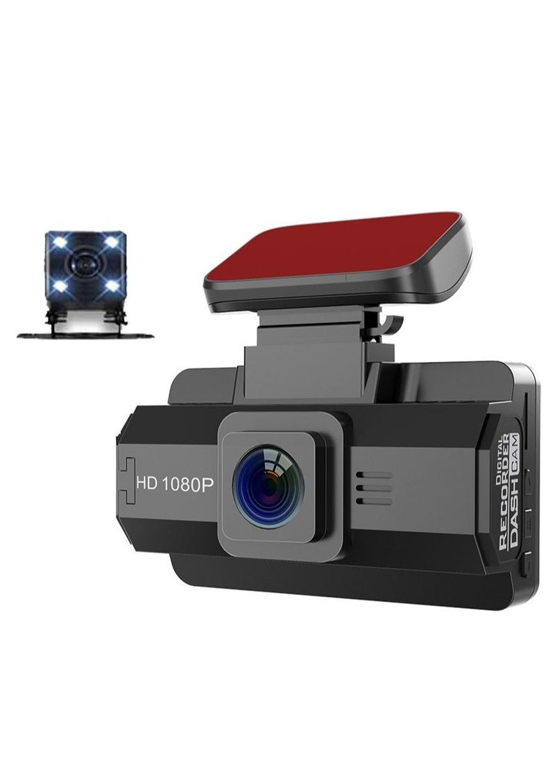Generic Dash cam Front and Rear 1080P+1080P Dash Camera for Cars, 170° Wide Angle ,Night Vision  G-Sensor Parking Monitor Loop Recording Motion Detector And 128G Max.  - Image 1