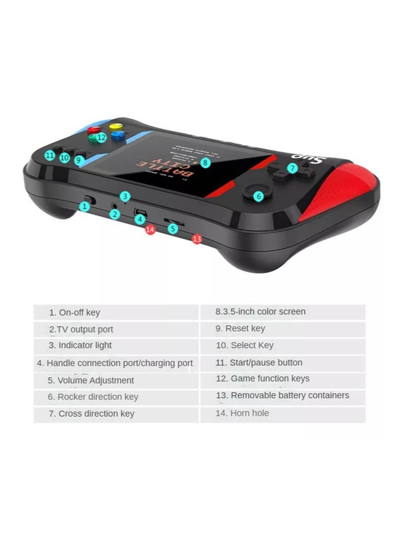 Retro SUP Video Game Console X7M Handheld Game Player HD/AV Output Built-in 500 Games Portable Mini Electronic Machine